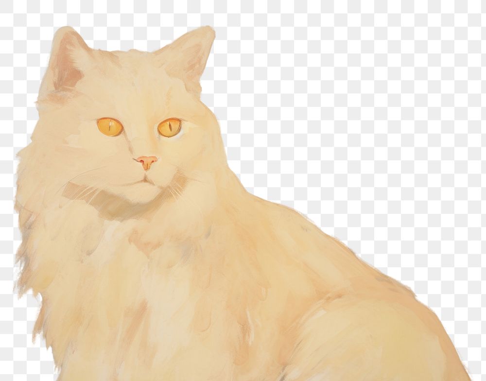 PNG  Cat painting art mammal. AI generated Image by rawpixel.