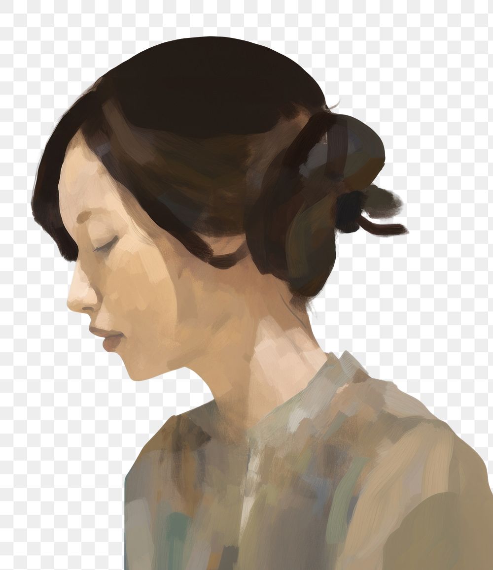 PNG  Woman painting art portrait. AI generated Image by rawpixel.