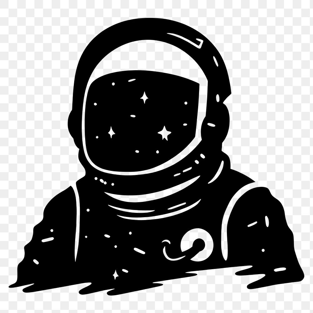 PNG Astronaut silhouette stencil white background. AI generated Image by rawpixel.