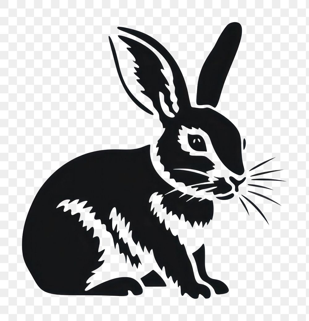 PNG Bunny stencil animal mammal. AI generated Image by rawpixel.