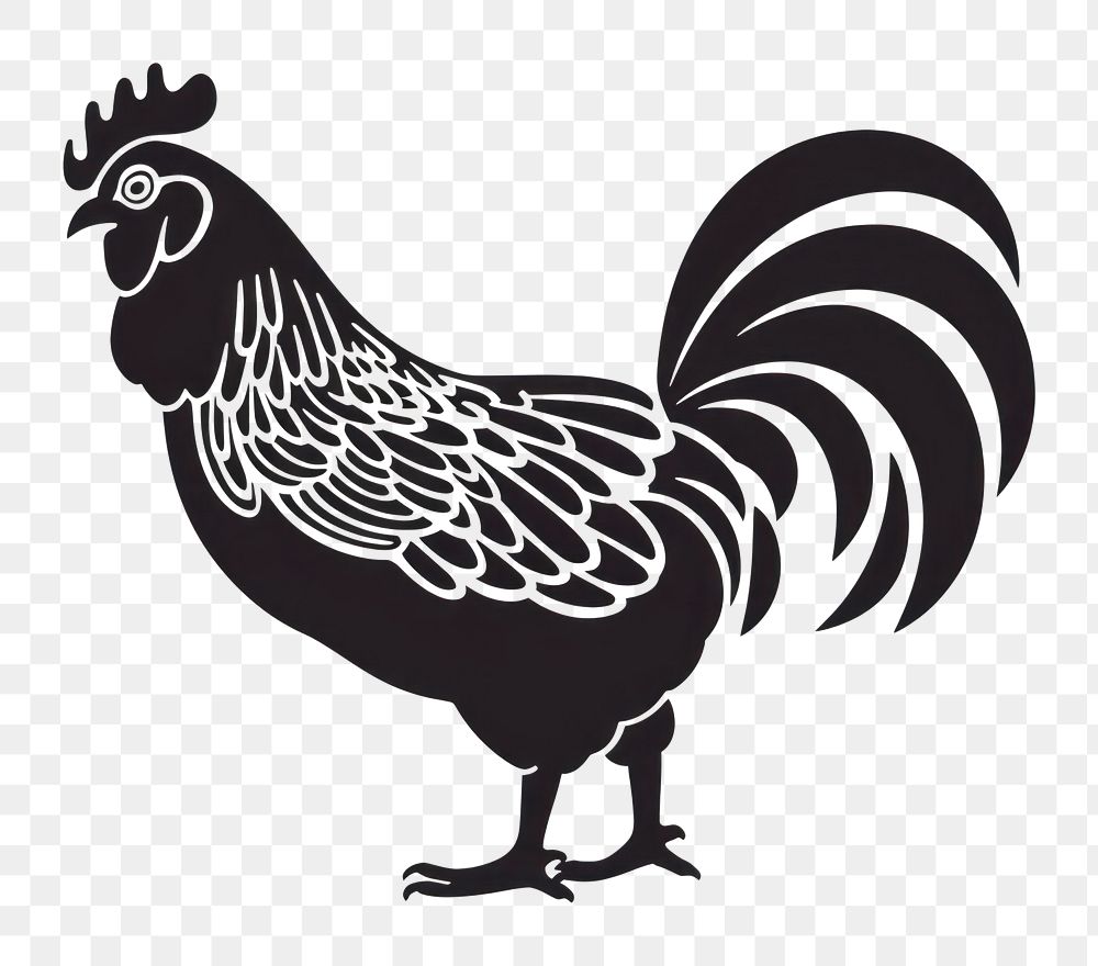 PNG Chicken poultry stencil animal. AI generated Image by rawpixel.