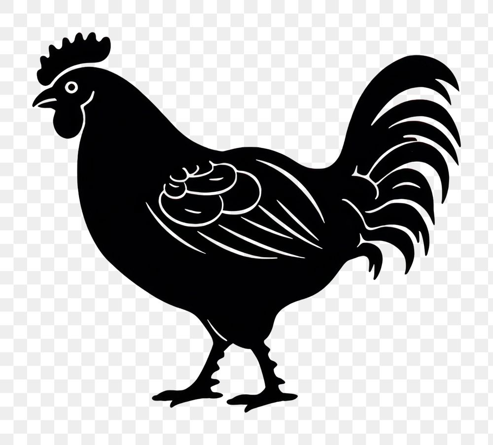 PNG Chicken silhouette poultry stencil. AI generated Image by rawpixel.