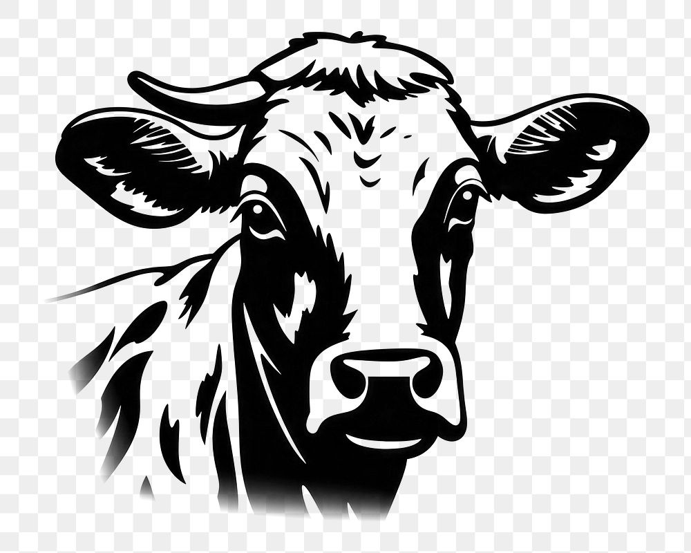 PNG Cow livestock stencil cattle. | Free PNG - rawpixel