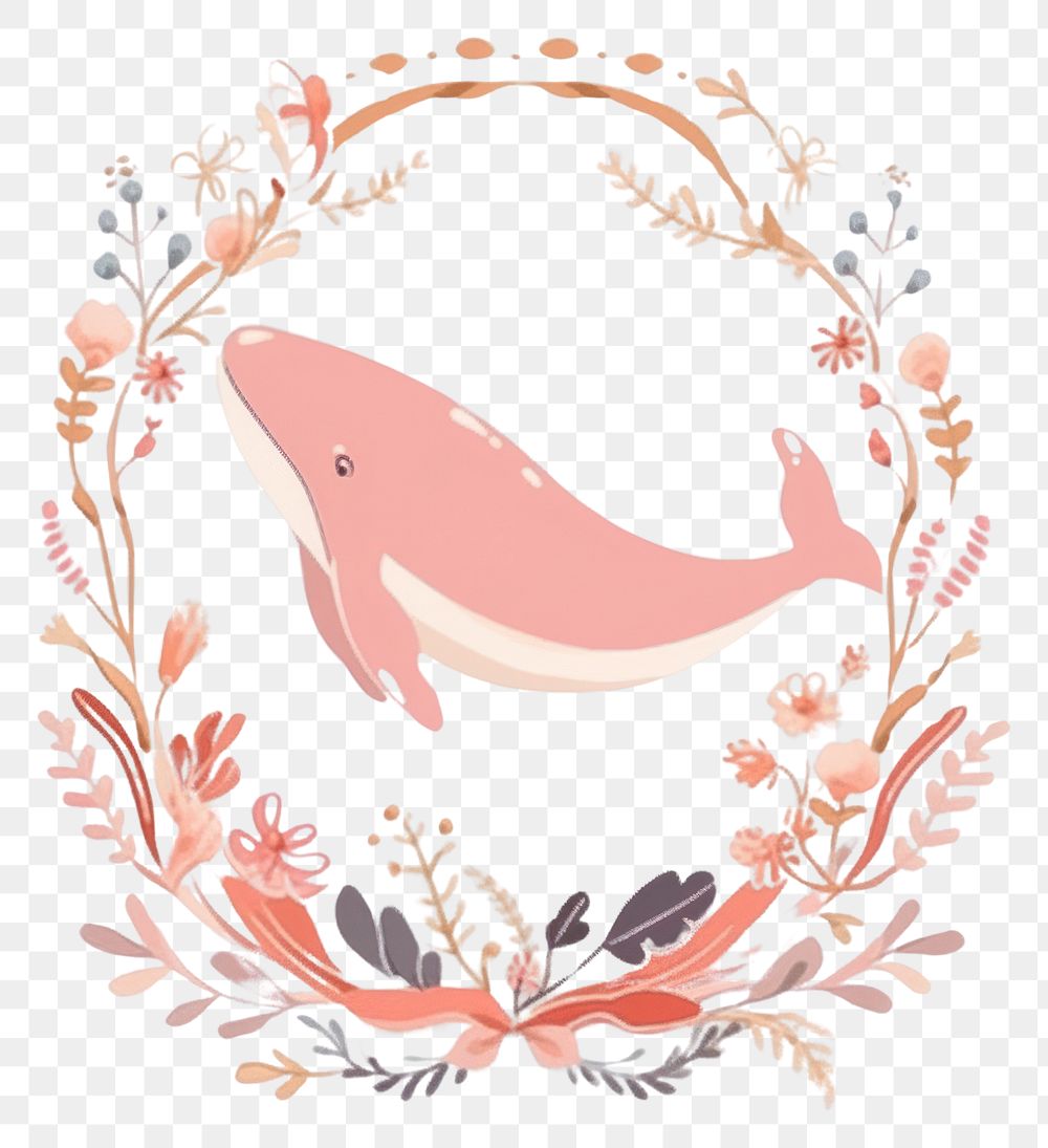 PNG Whale animal art white background. AI generated Image by rawpixel.