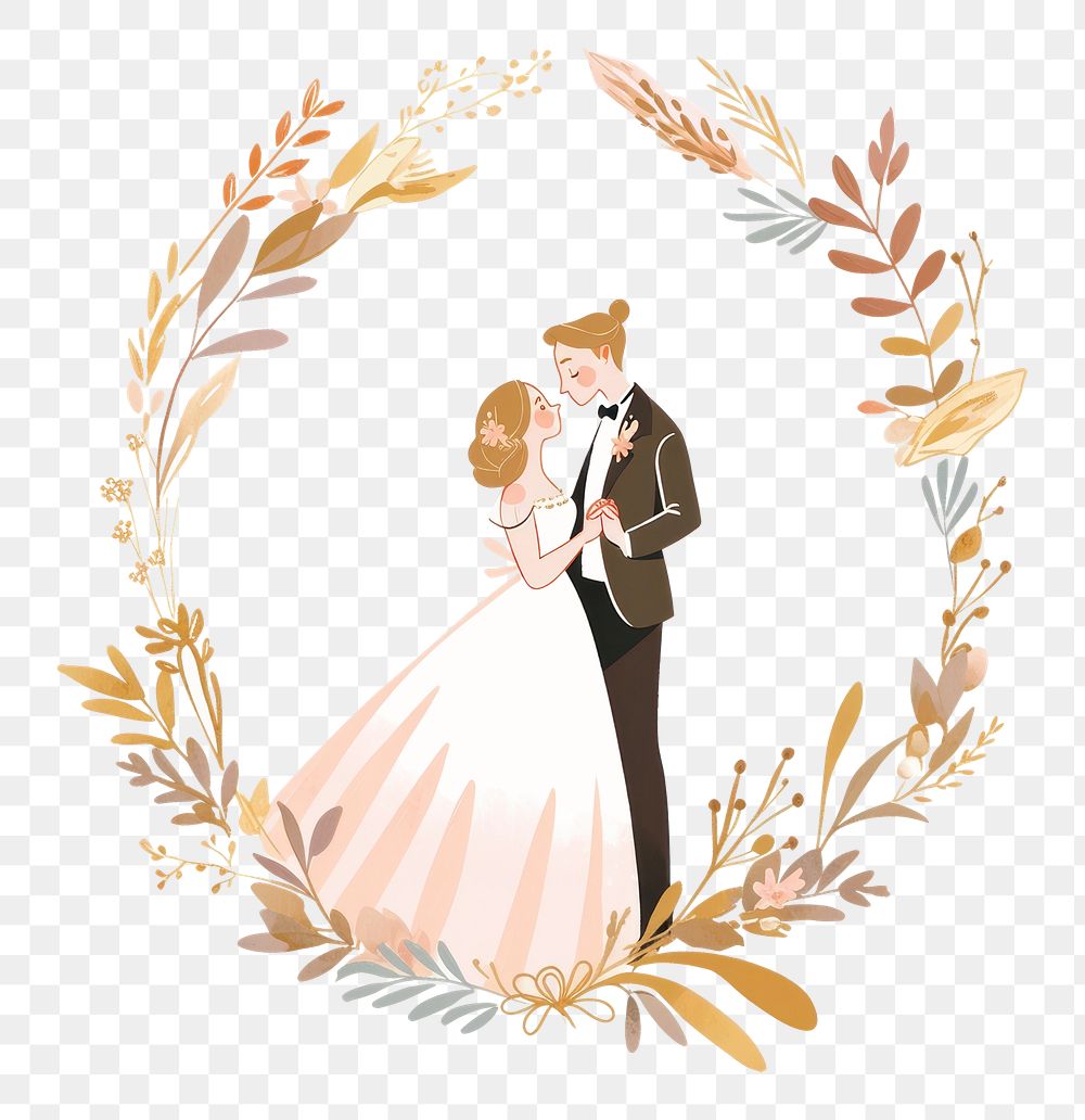 PNG Bride and groom wedding adult art. AI generated Image by rawpixel.