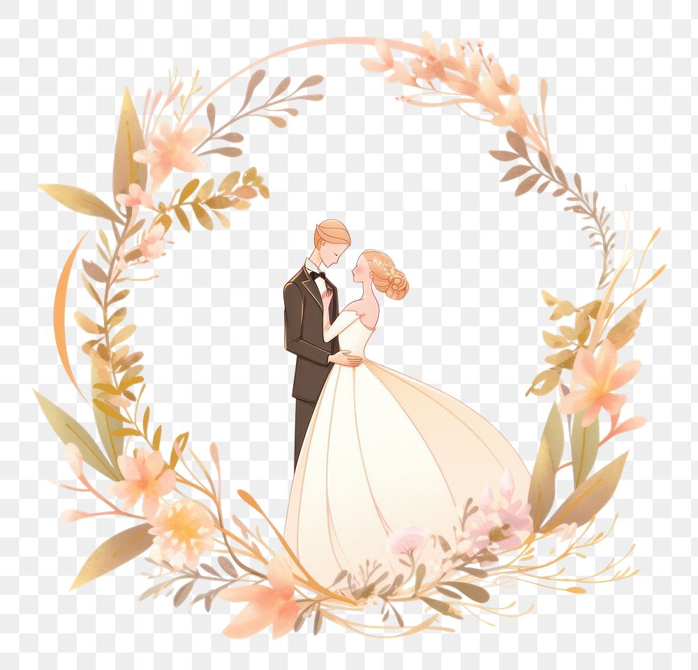 PNG Bride and groom wedding flower adult. AI generated Image by rawpixel.