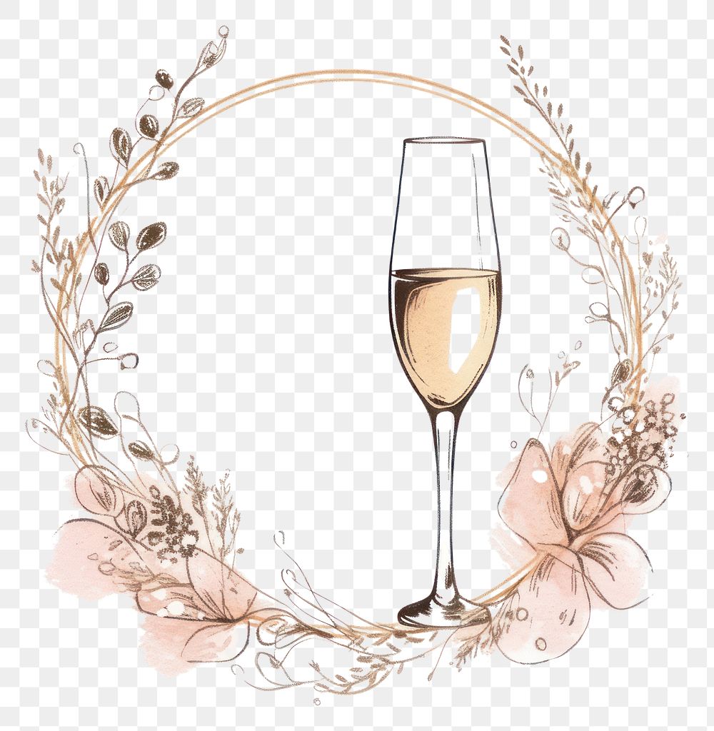 PNG Champagne glass drink art. AI generated Image by rawpixel.