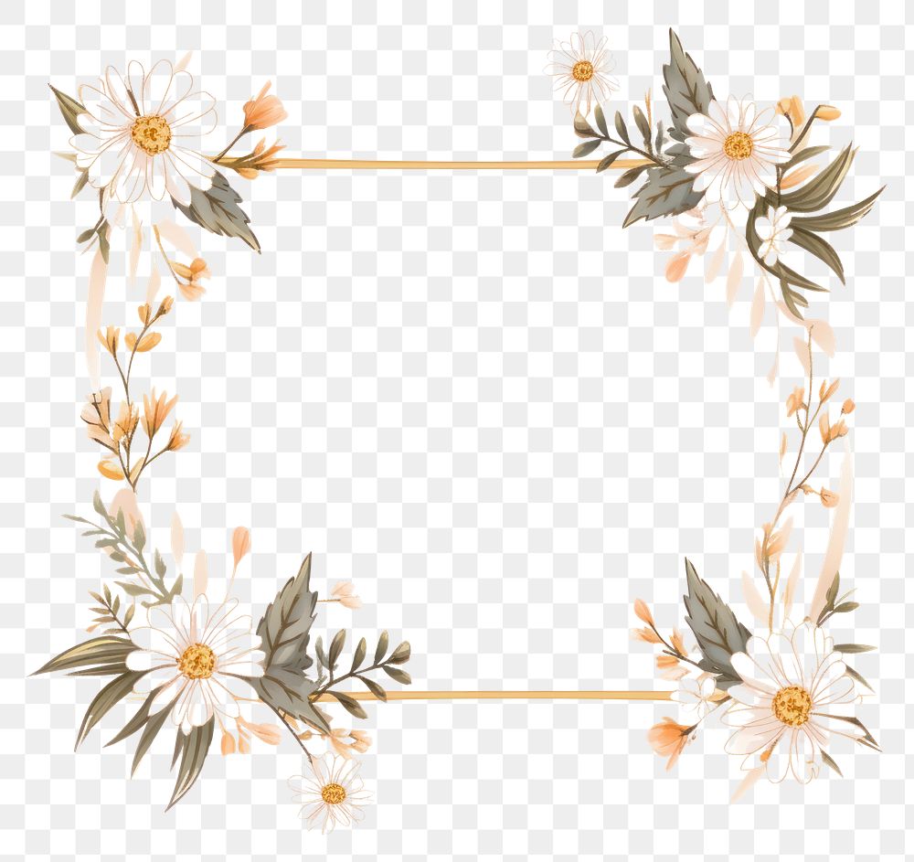 PNG Daisy flower plant frame. AI generated Image by rawpixel.