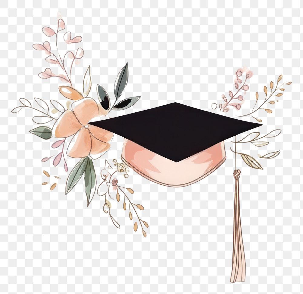 PNG Graduation hat art white background achievement. AI generated Image by rawpixel.