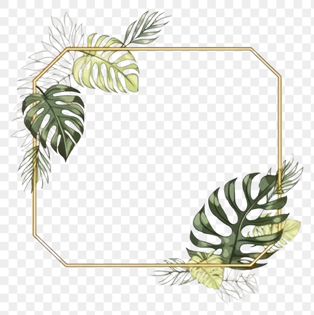 PNG Monstera plant leaf art. AI generated Image by rawpixel.