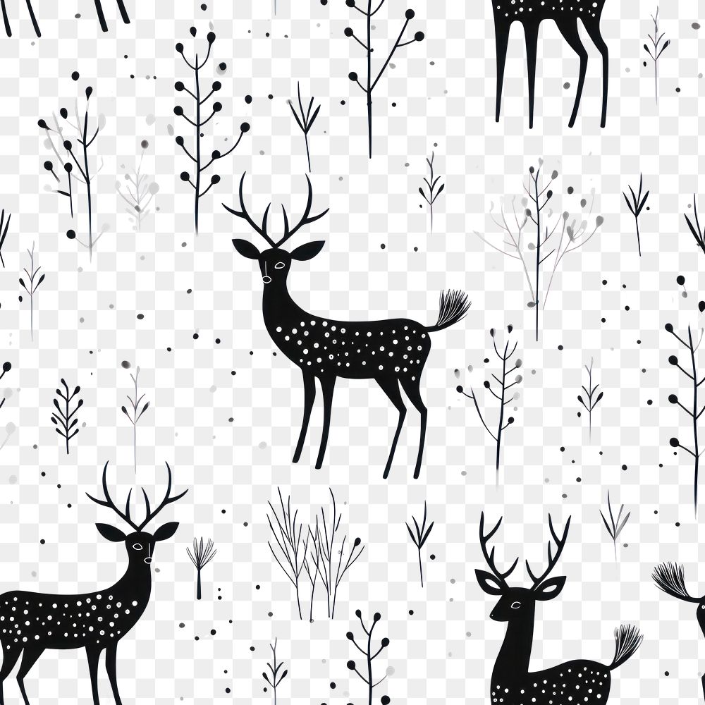 PNG Deer backgrounds pattern drawing. AI generated Image by rawpixel.
