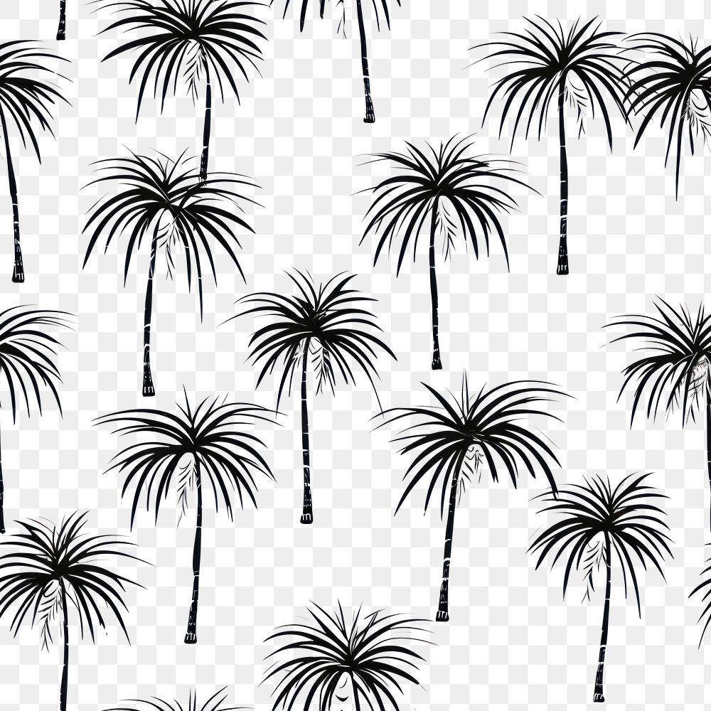 PNG Palm tree backgrounds pattern drawing. AI generated Image by rawpixel.