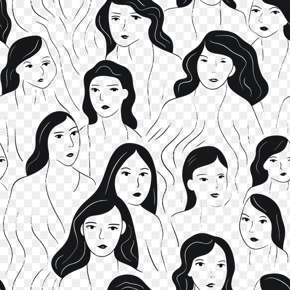 PNG Woman backgrounds pattern drawing. AI generated Image by rawpixel.