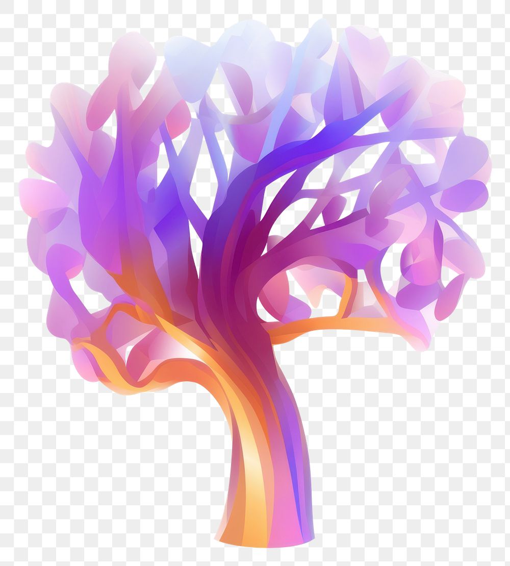 PNG Tree purple plant white background. AI generated Image by rawpixel.
