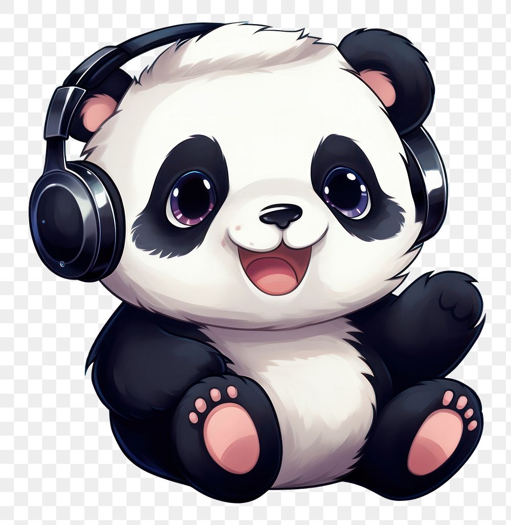PNG Panda cute representation electronics. AI generated Image by rawpixel.