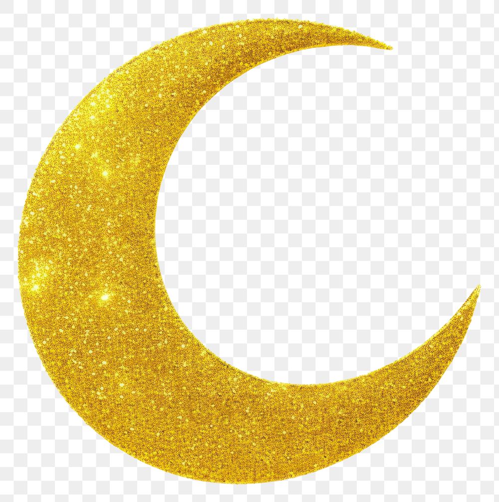 PNG Crescent icon astronomy crescent glitter. AI generated Image by rawpixel.