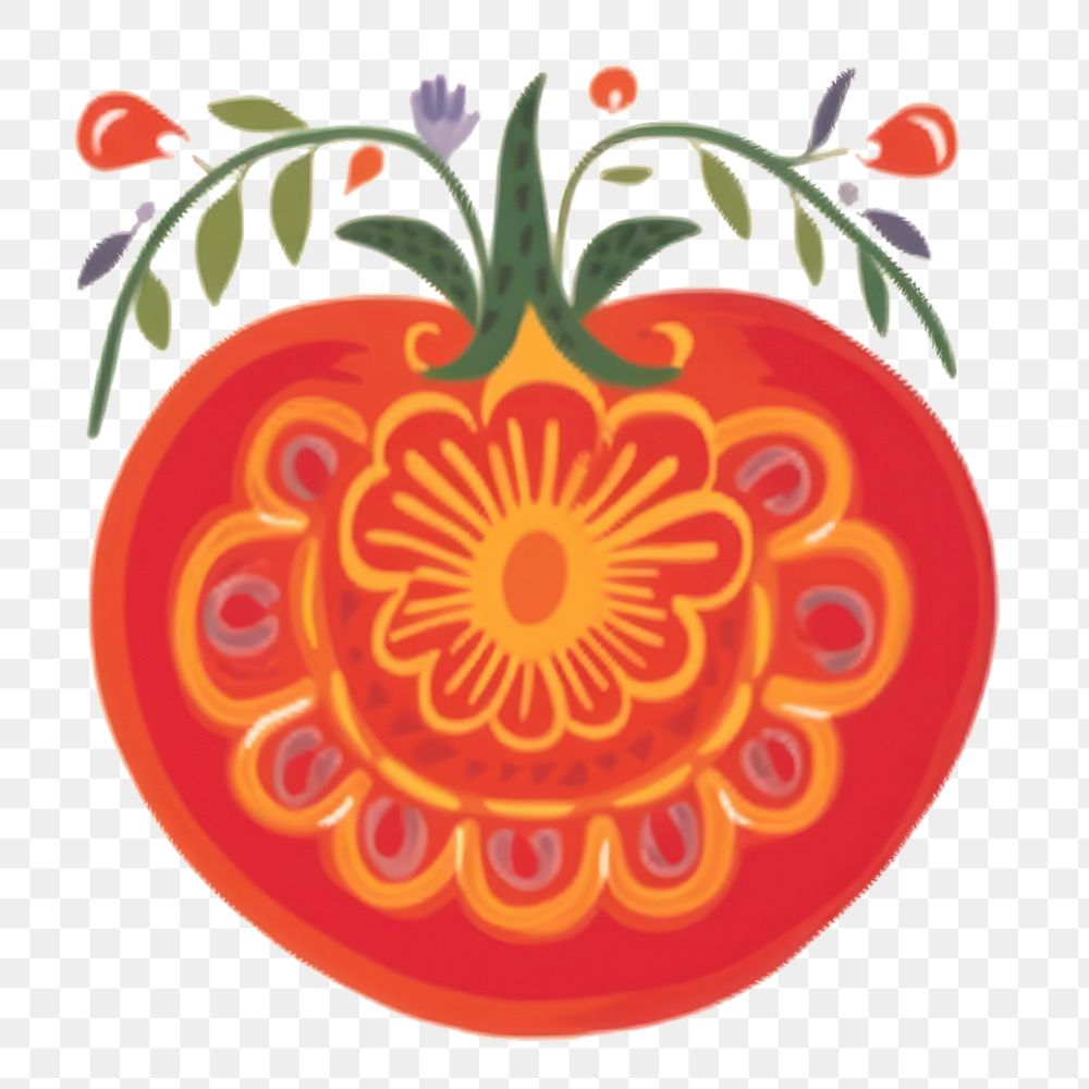 PNG Tomato art pattern food. AI generated Image by rawpixel.
