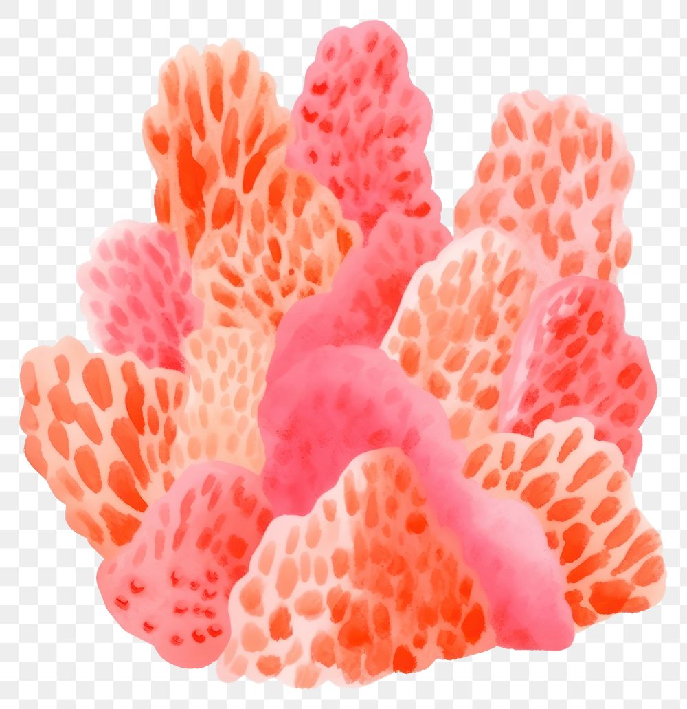 PNG Coral white background microbiology invertebrate. AI generated Image by rawpixel.