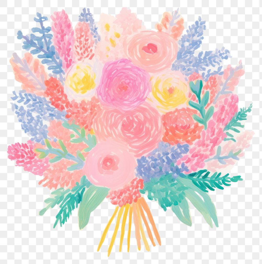 PNG Flower bouquet flower painting pattern