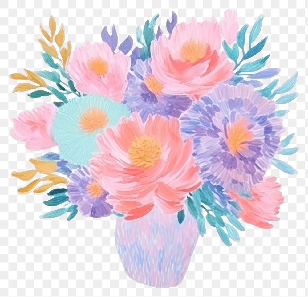 PNG Flower bouquet flower art painting. AI generated Image by rawpixel.