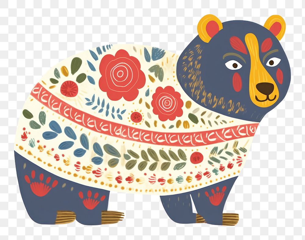 PNG Bear cute art representation. AI generated Image by rawpixel.
