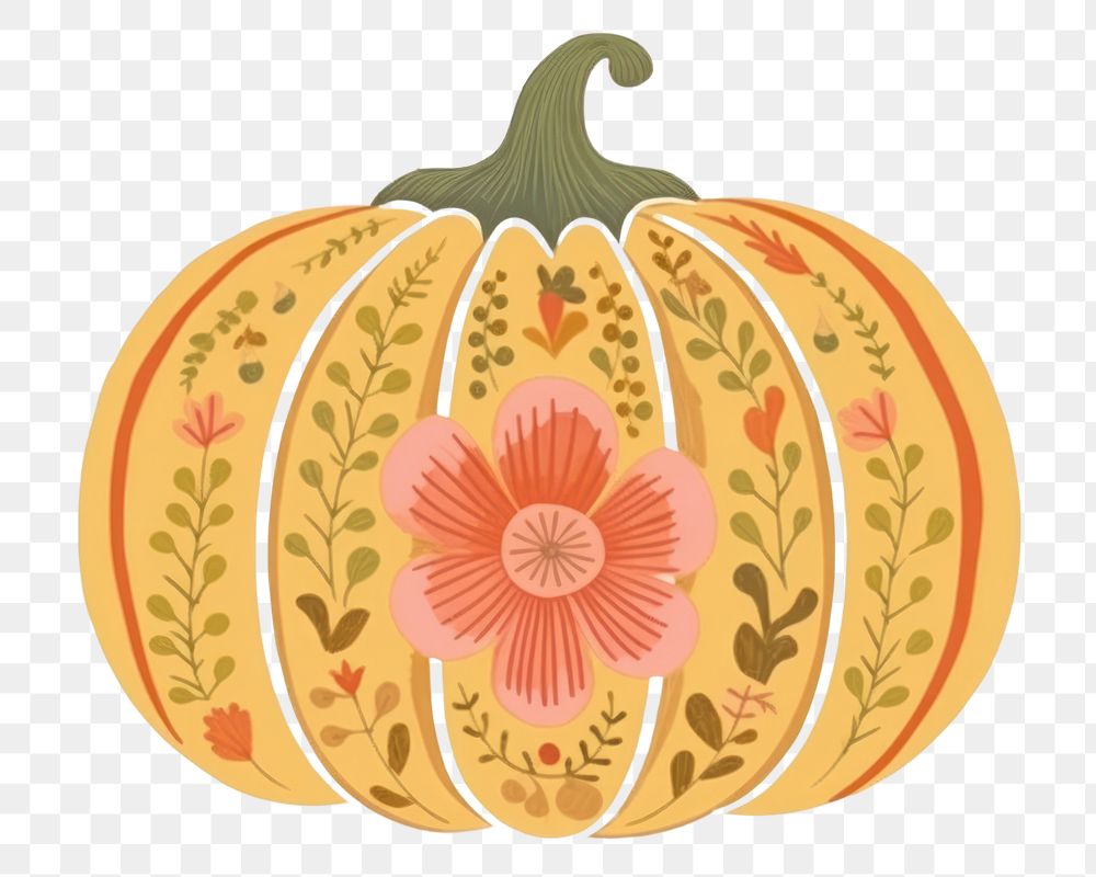 PNG Pumpkin vegetable pattern craft. AI generated Image by rawpixel.