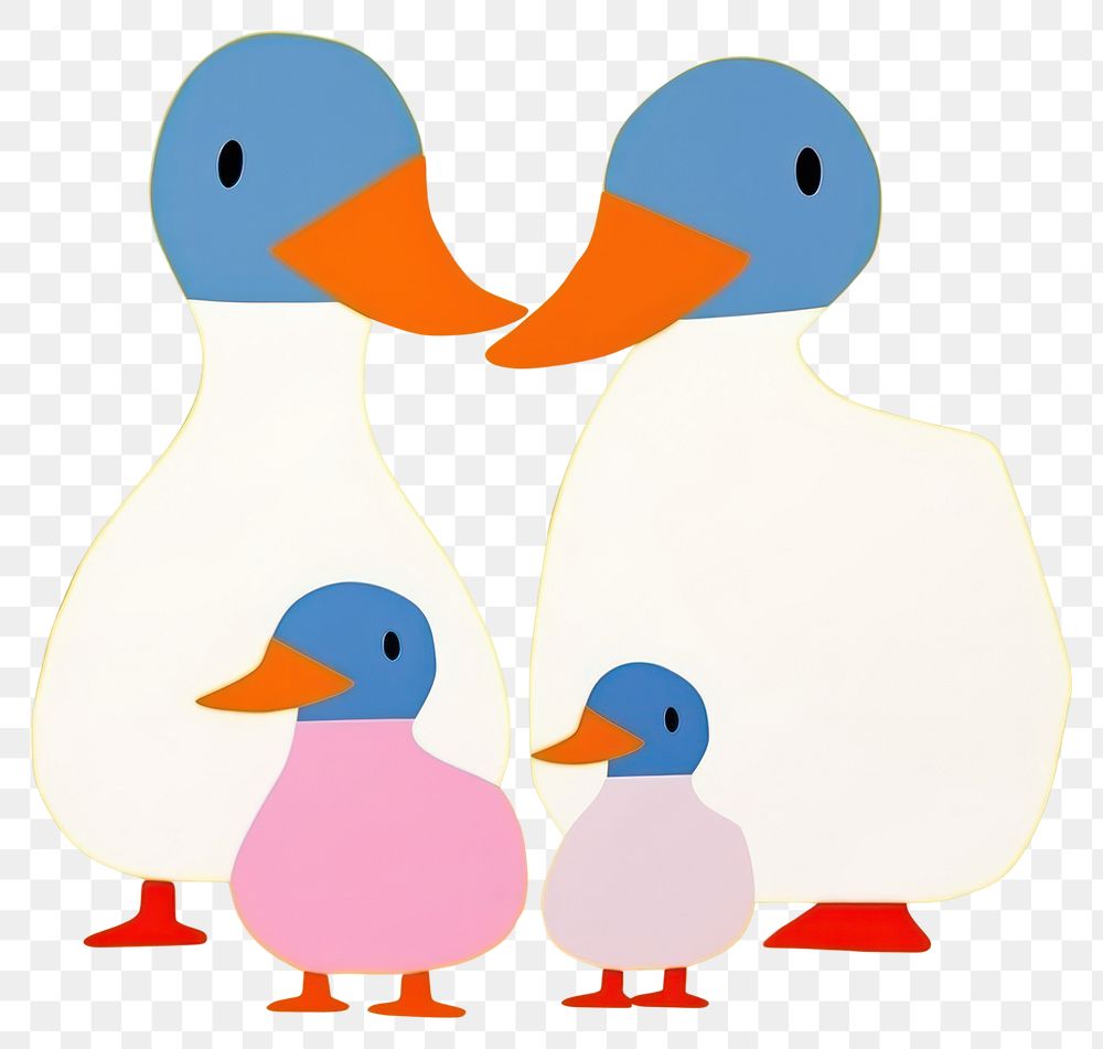 PNG  Abstract family of duck animal bird togetherness. AI generated Image by rawpixel.