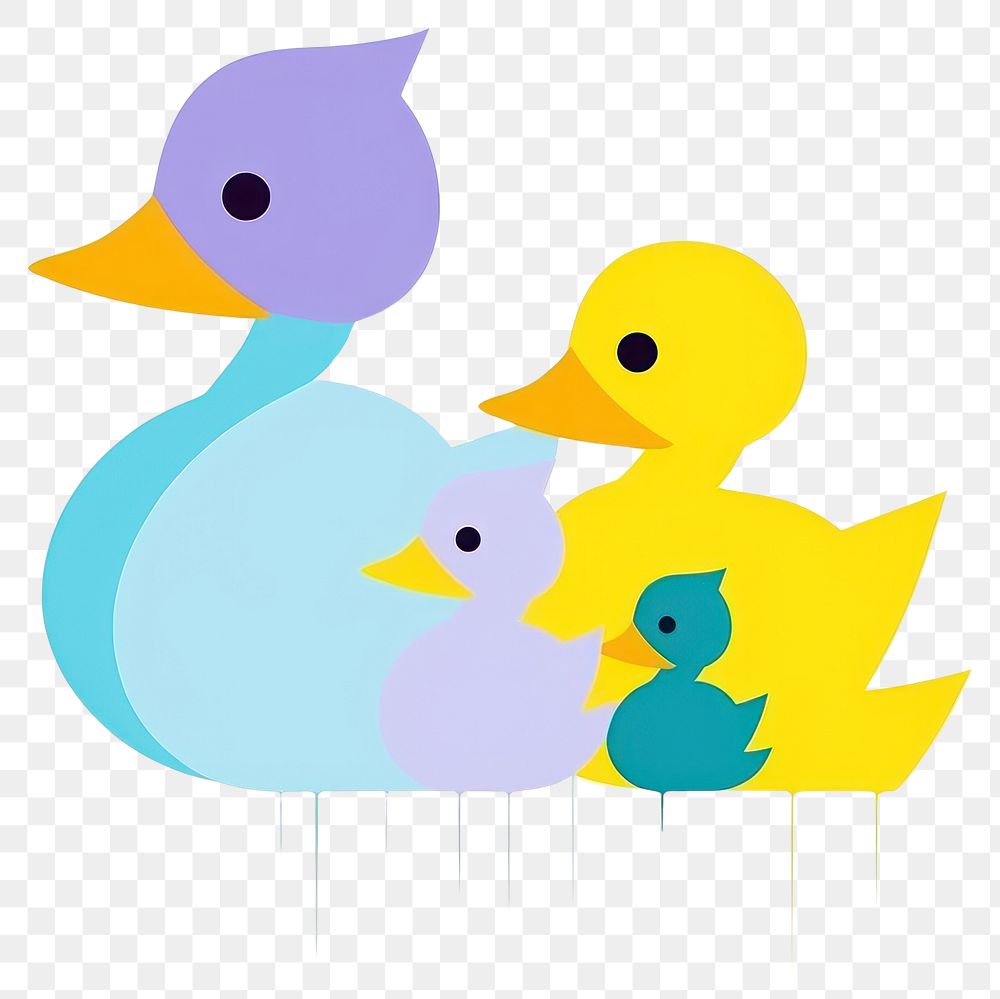 PNG  Family of duck animal nature bird. AI generated Image by rawpixel.