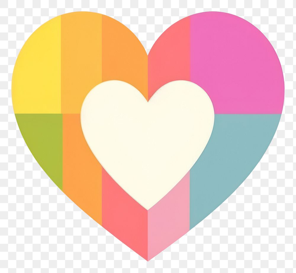 PNG  Abstract rainbow heart symbol creativity romance. AI generated Image by rawpixel.