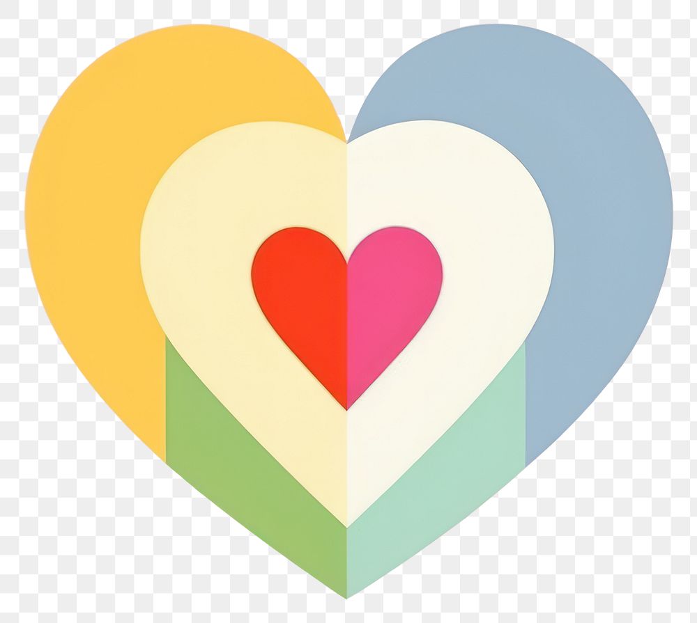 PNG  Abstract rainbow heart logo togetherness creativity. AI generated Image by rawpixel.