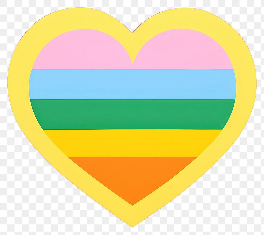 PNG  Abstract rainbow heart togetherness creativity striped. AI generated Image by rawpixel.