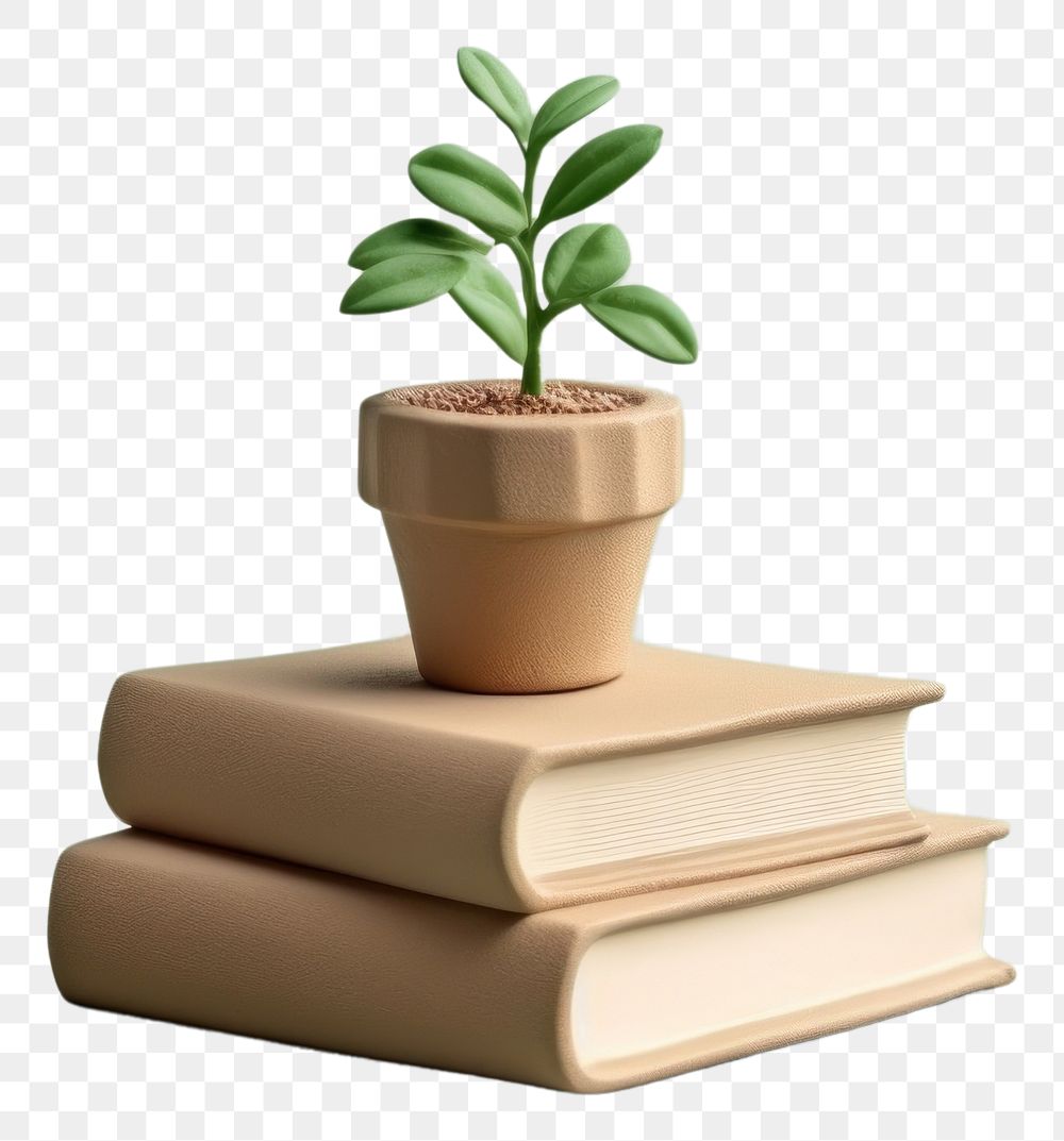 PNG Stack of book with plant leaf intelligence publication. AI generated Image by rawpixel.