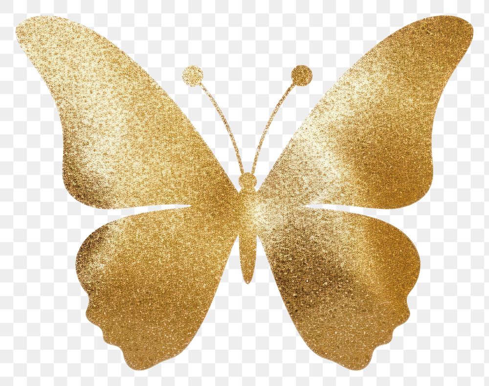 PNG Butterfly icon animal gold white background. AI generated Image by rawpixel.