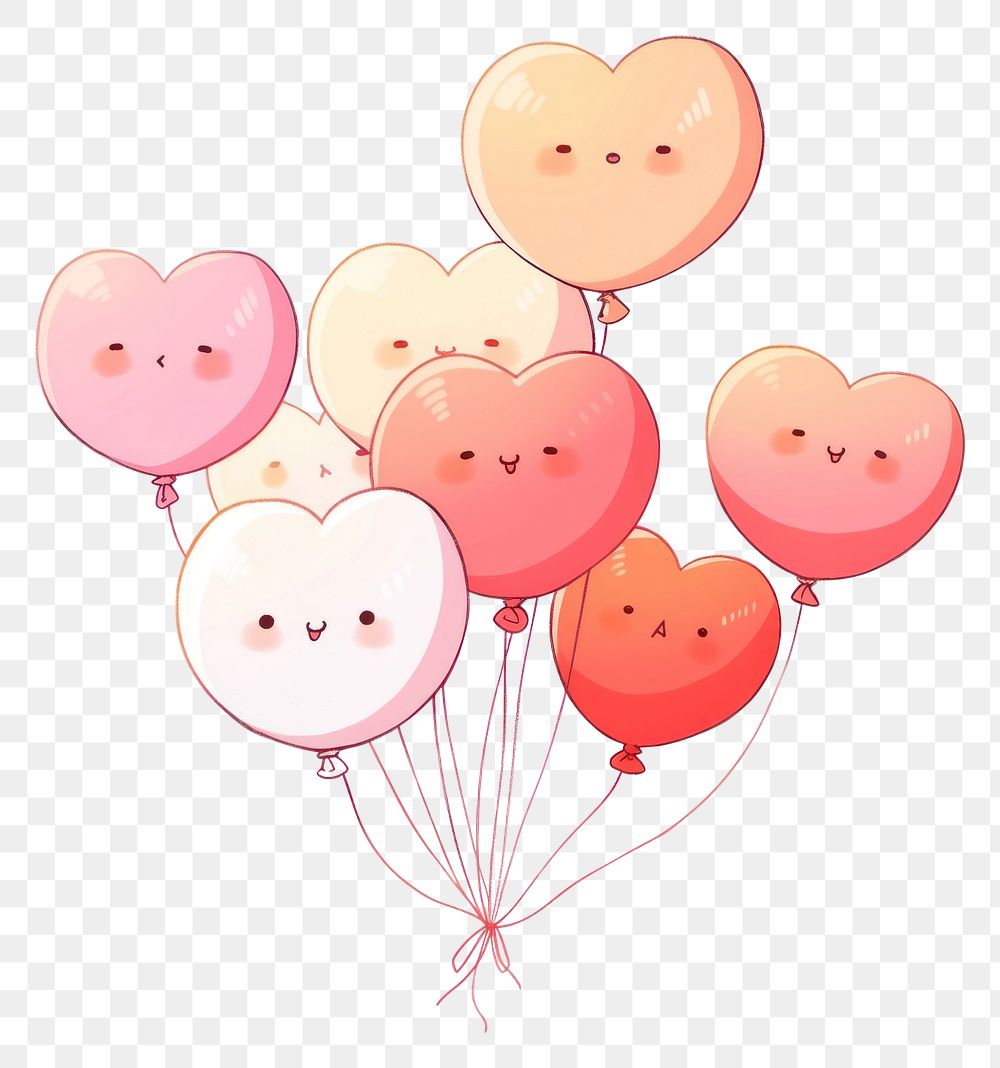 PNG Chubby heart balloons togetherness celebration creativity. AI generated Image by rawpixel.