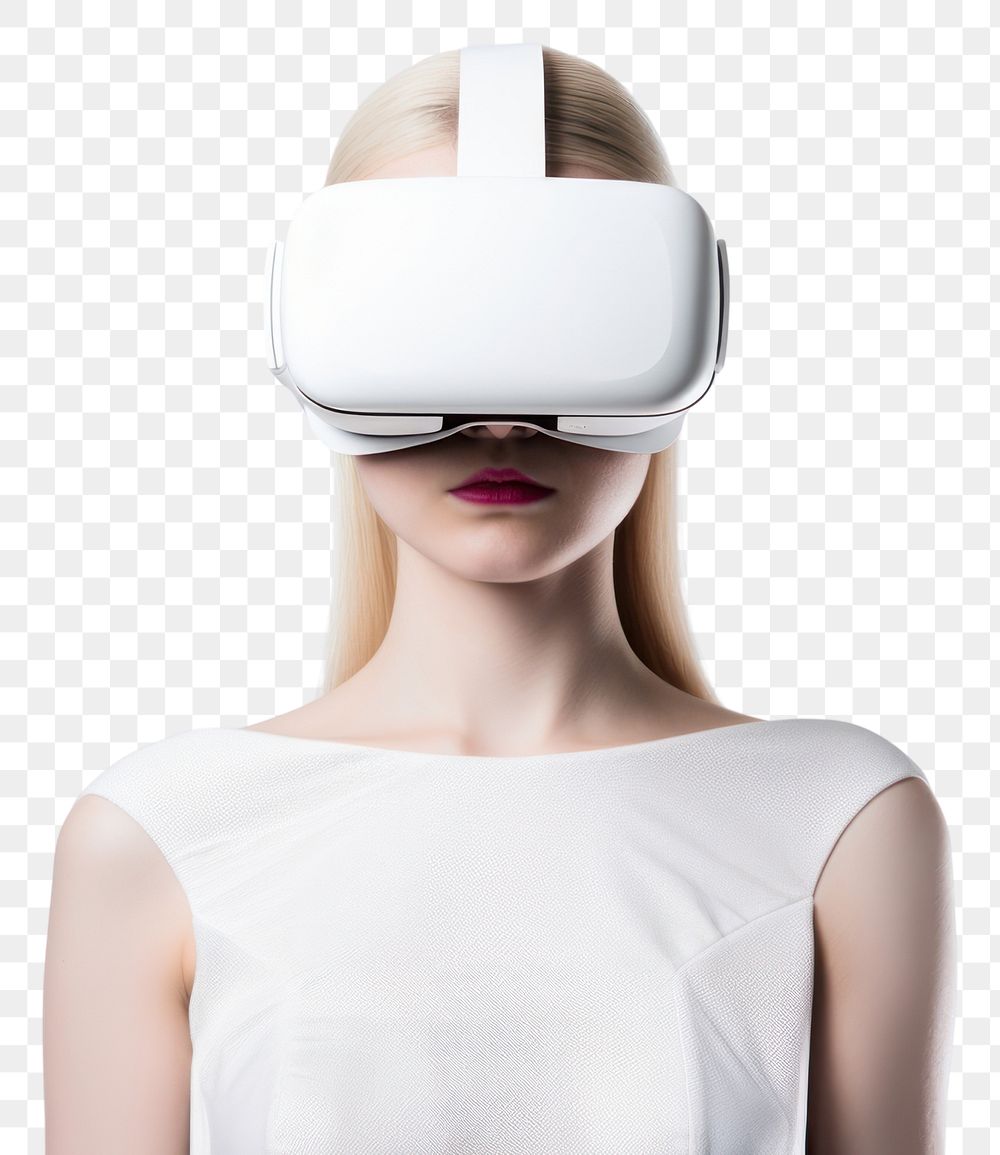 PNG Virtual reality headset white photo face. AI generated Image by rawpixel.