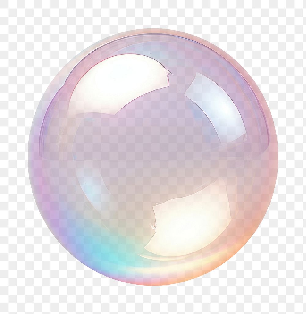 PNG A sphere bubble shape glass white background reflection