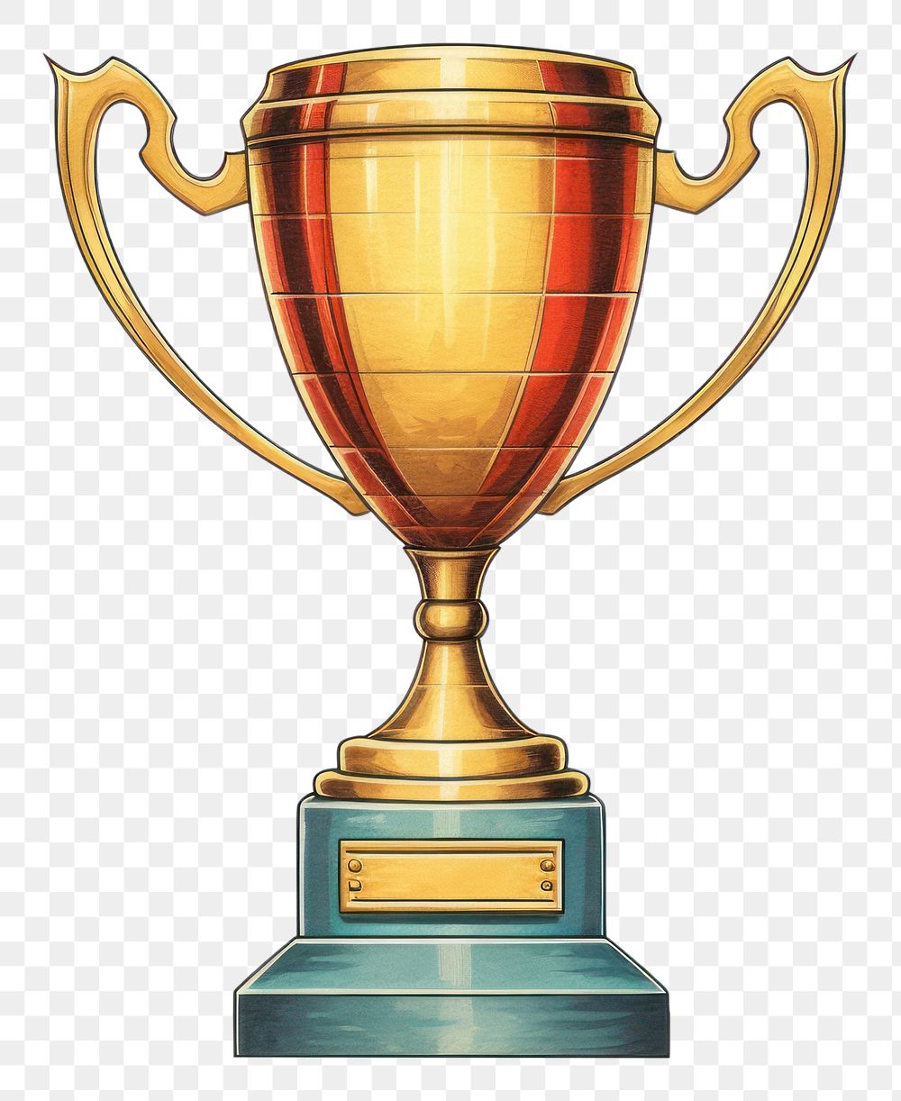 PNG Trophy trophy white background achievement. AI generated Image by rawpixel.