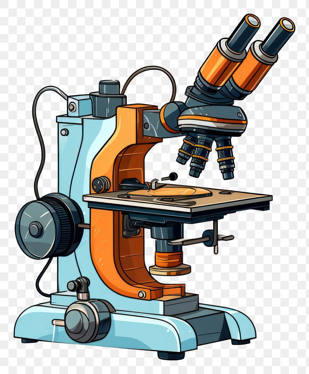 PNG Microscope microscope machine white background. AI generated Image by rawpixel.