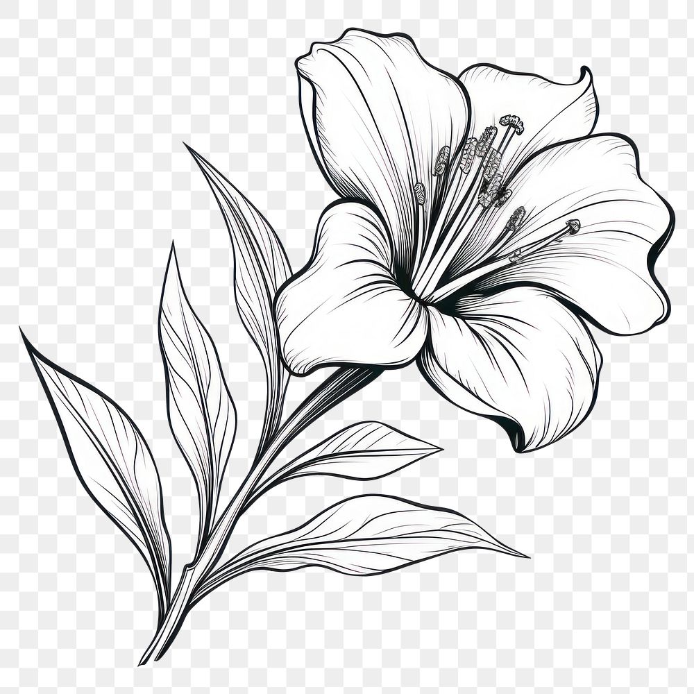 PNG Vintage exotic flower drawing sketch plant. AI generated Image by rawpixel.