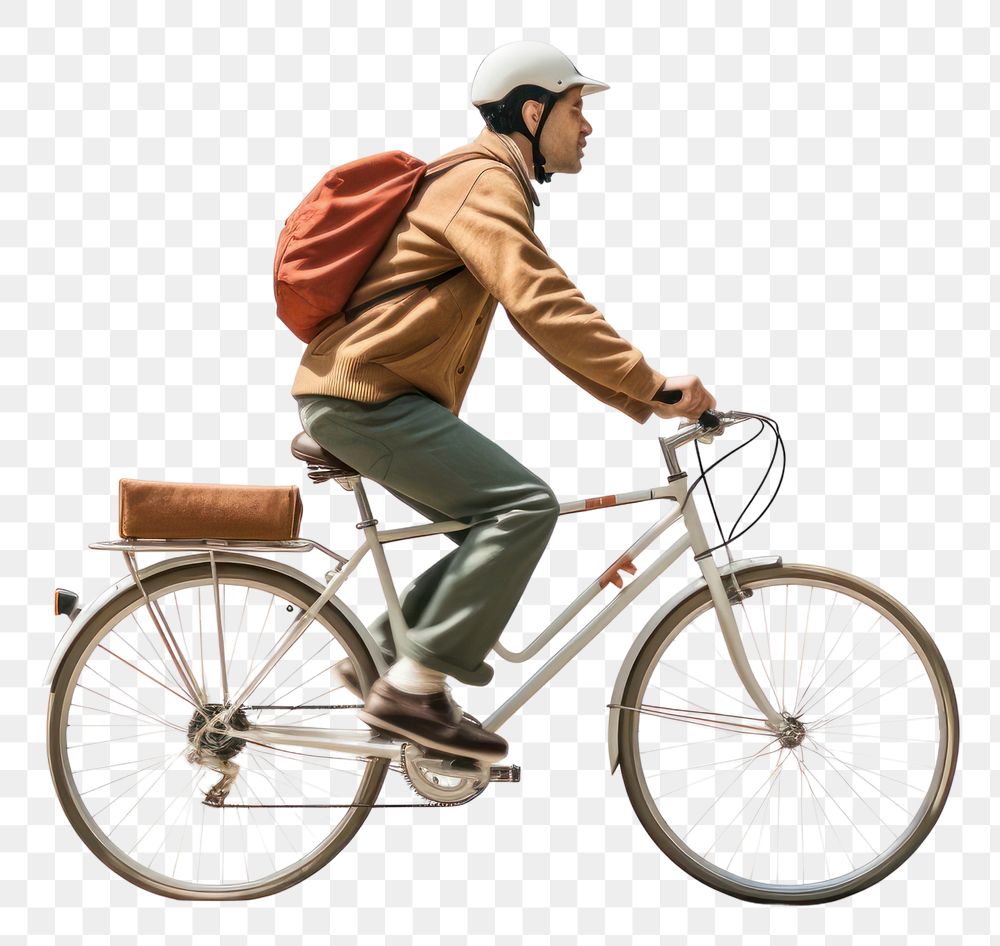PNG A person riding bicycle vehicle cycling helmet. AI generated Image by rawpixel.