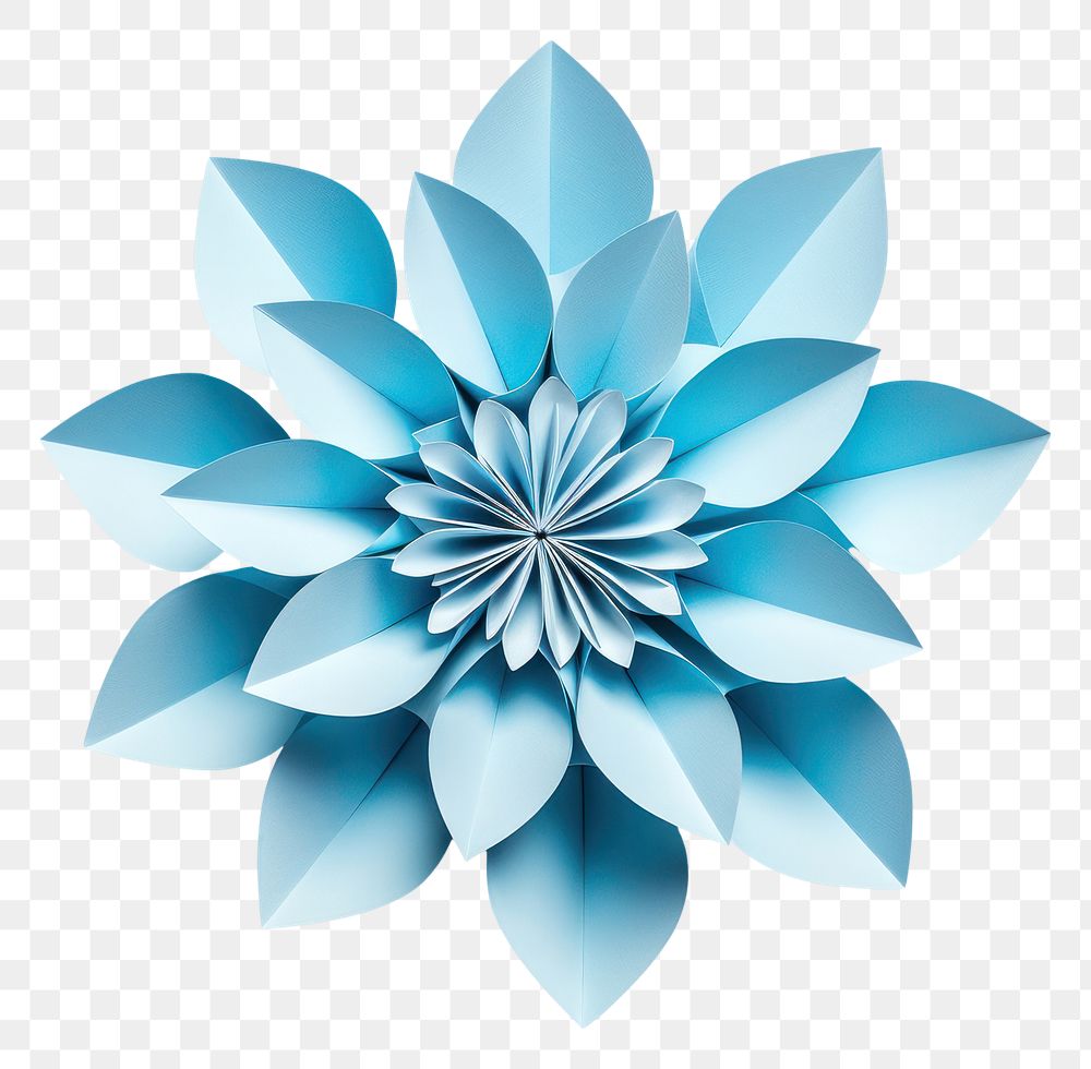 PNG Baby blue flower origami paper plant. AI generated Image by rawpixel.
