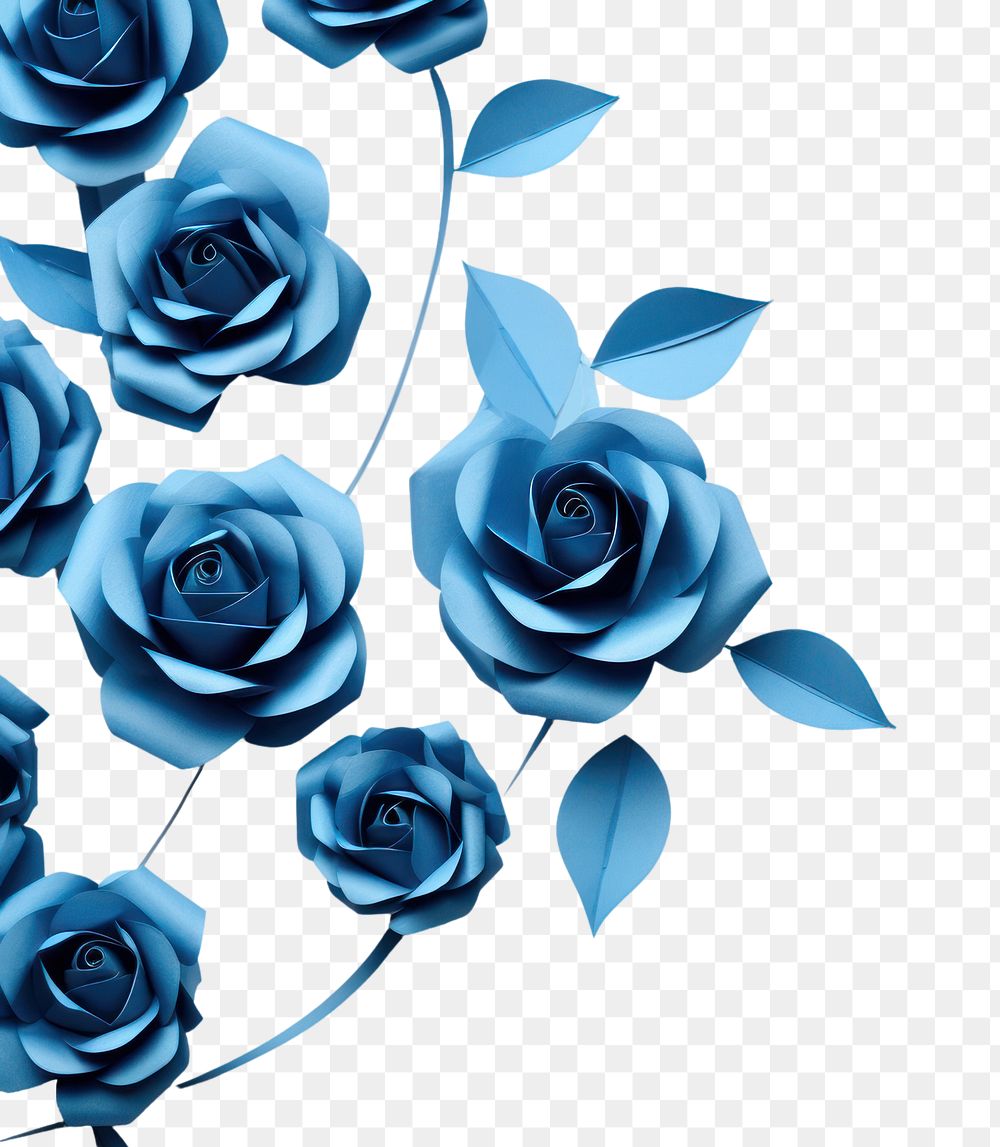 PNG Blue rose flower pattern plant. AI generated Image by rawpixel.