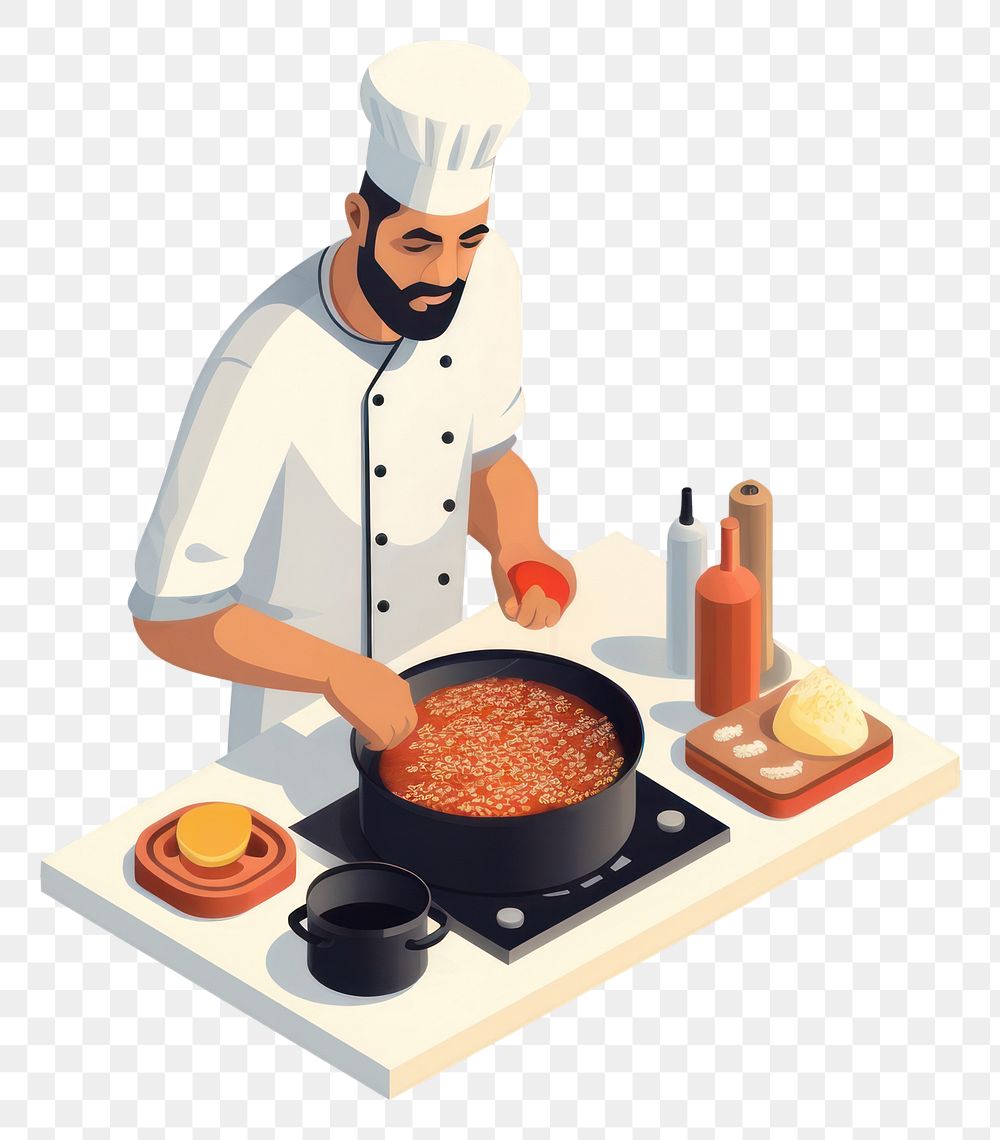 PNG Chef cooking isolated adult food restaurant. AI generated Image by rawpixel.