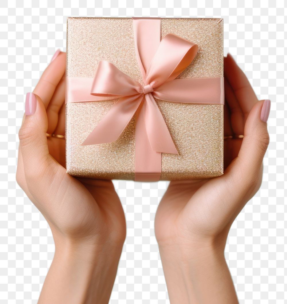 PNG  Hands holding gift box celebration anniversary accessories. AI generated Image by rawpixel.