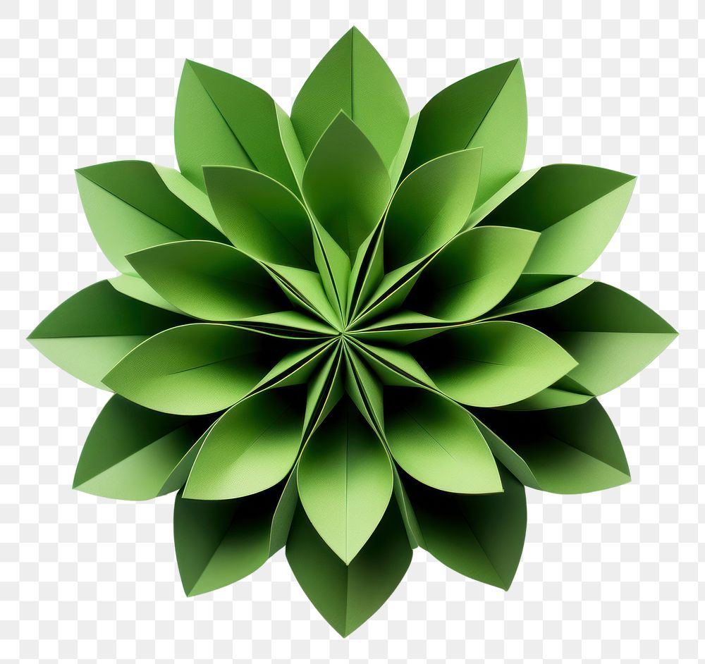 PNG Green flower origami paper plant. AI generated Image by rawpixel.