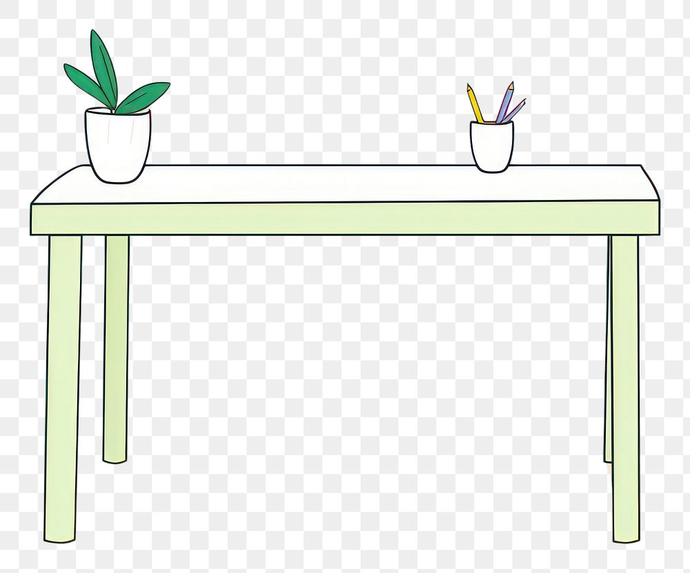 PNG  Desk furniture cartoon table. AI generated Image by rawpixel.
