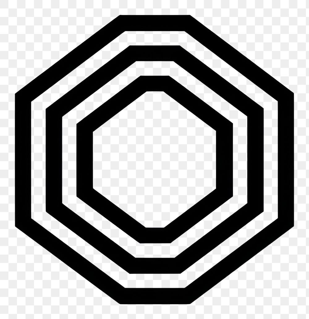 PNG Octagon shape black white. AI generated Image by rawpixel.