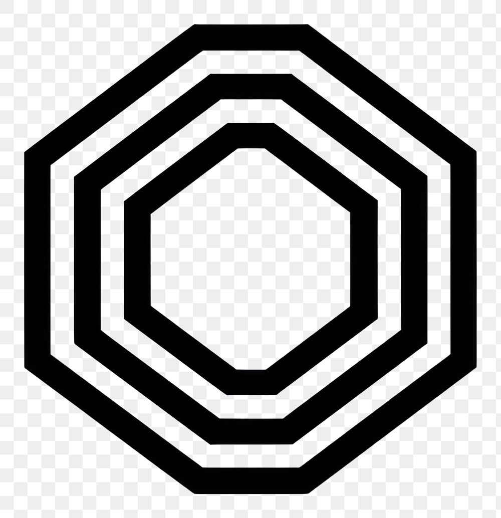 PNG Octagon shape black white. 