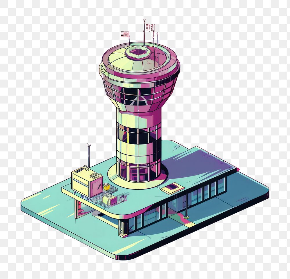 PNG Control tower architecture building technology. AI generated Image by rawpixel.