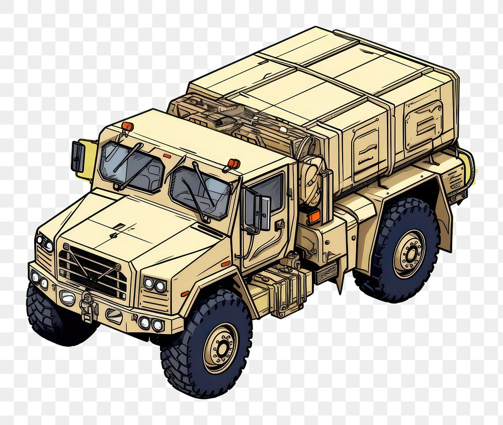 PNG Army supply truck vehicle transportation semi-truck. AI generated Image by rawpixel.